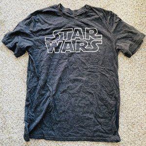 Star Wars - Gray Flecked Star Wars Logo T-Shirt - Junior Large